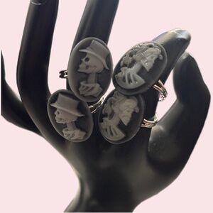 Skeleton Cameo Earrings